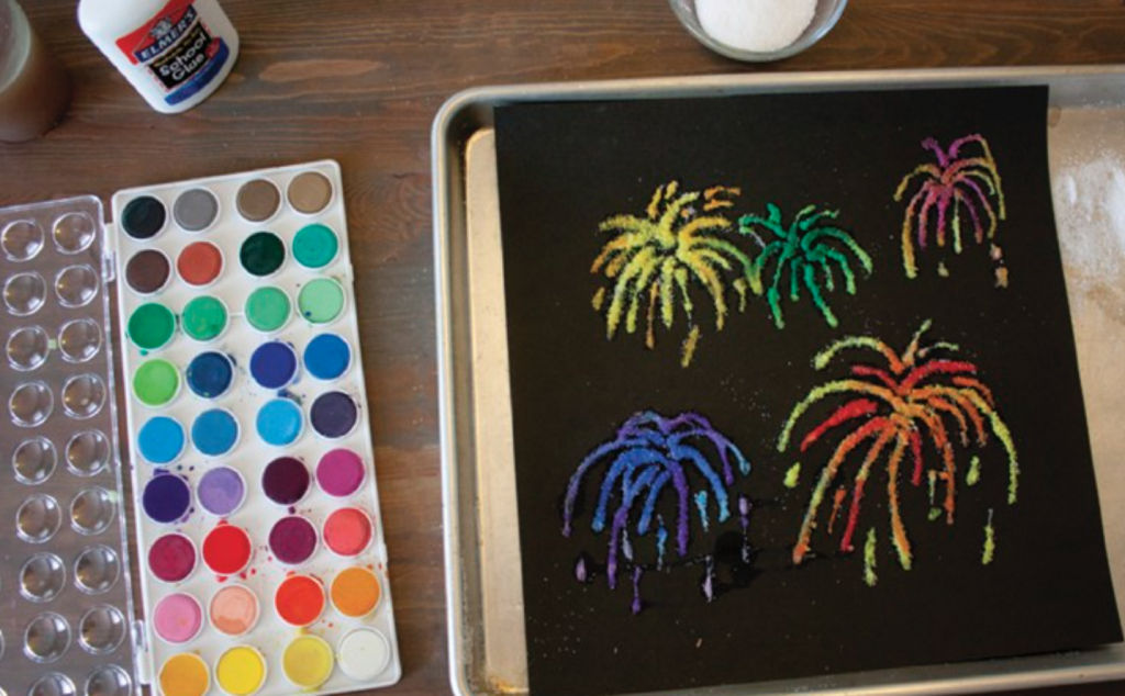 firework salt painting
