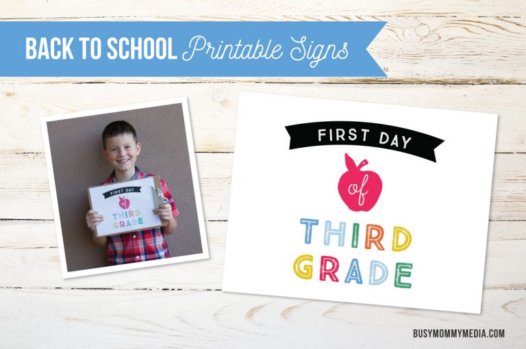 back to school printable signs