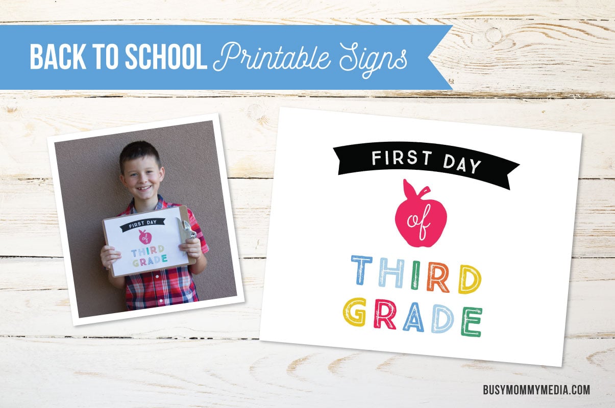 back to school printable signs