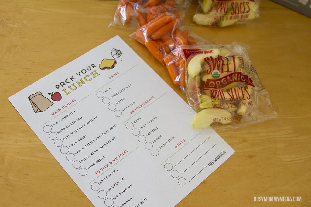 Printable school lunch form
