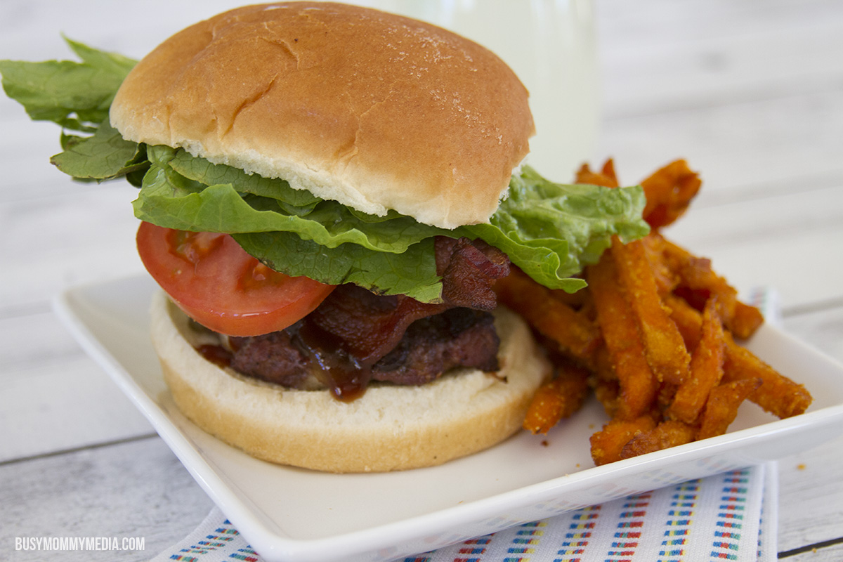 Green Chile and Bacon Burger with Muenster Cheese