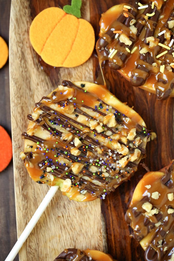 Sliced Caramel Apple Pops