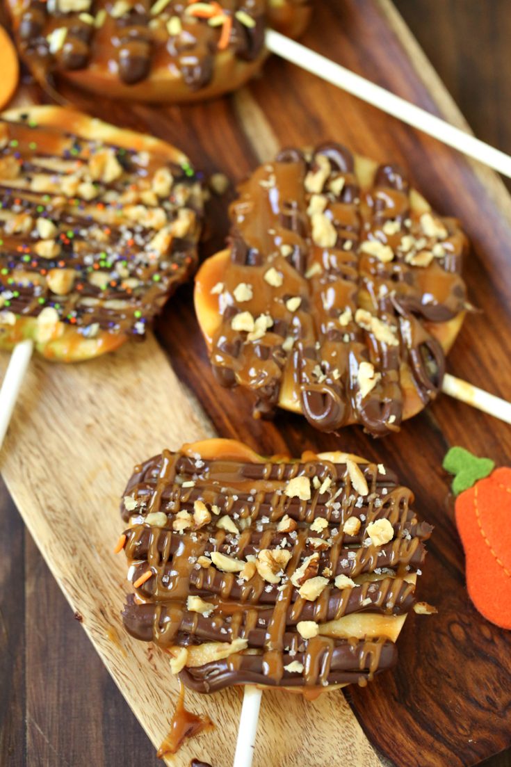 Sliced Caramel Apple Pops