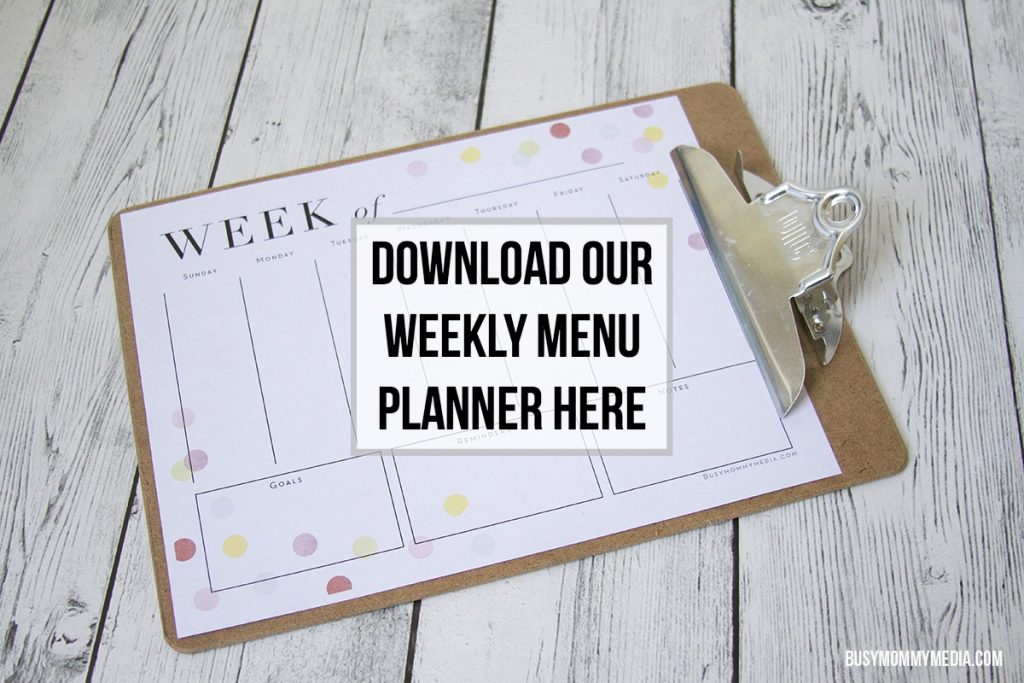 Download Our Weekly Menu Planner