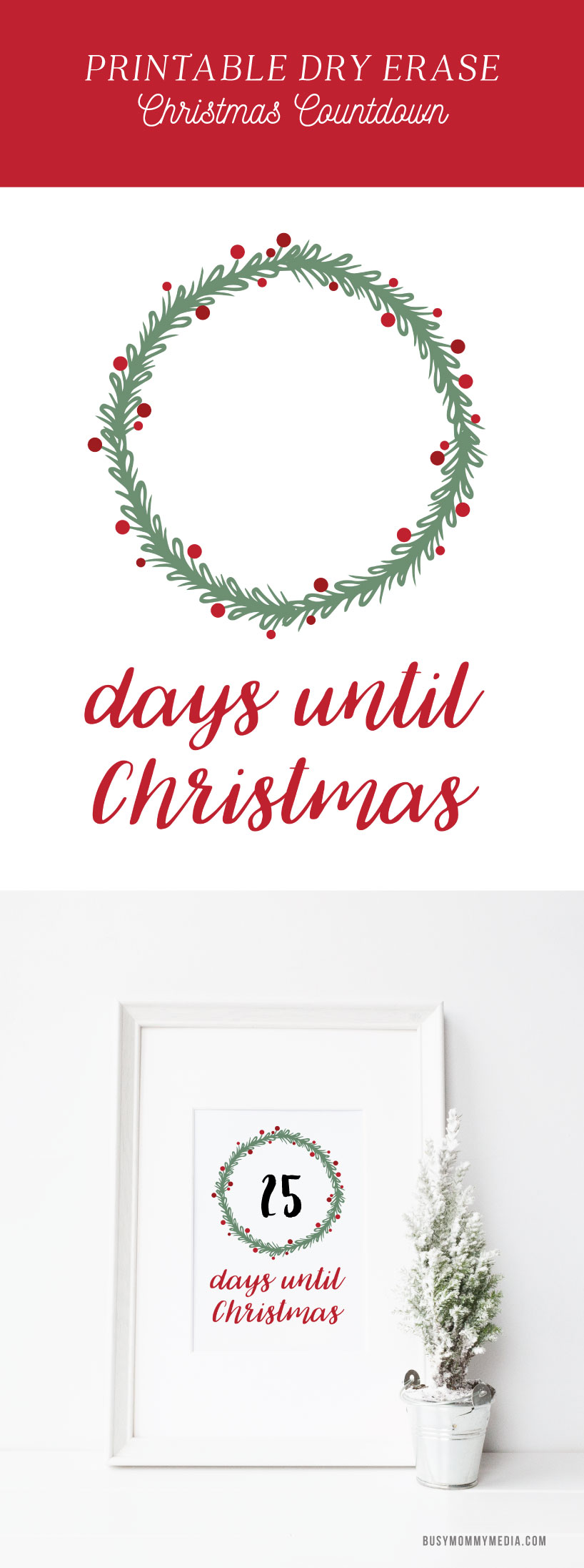 Days until Christmas Printable