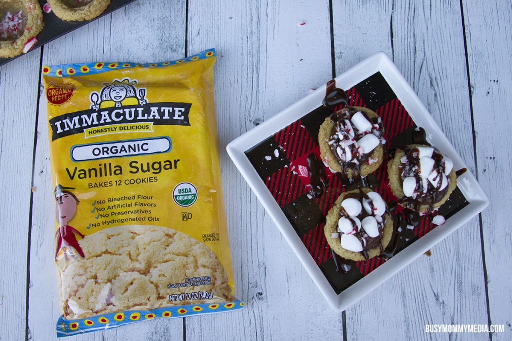 peppermint hot chocolate cookie cups
