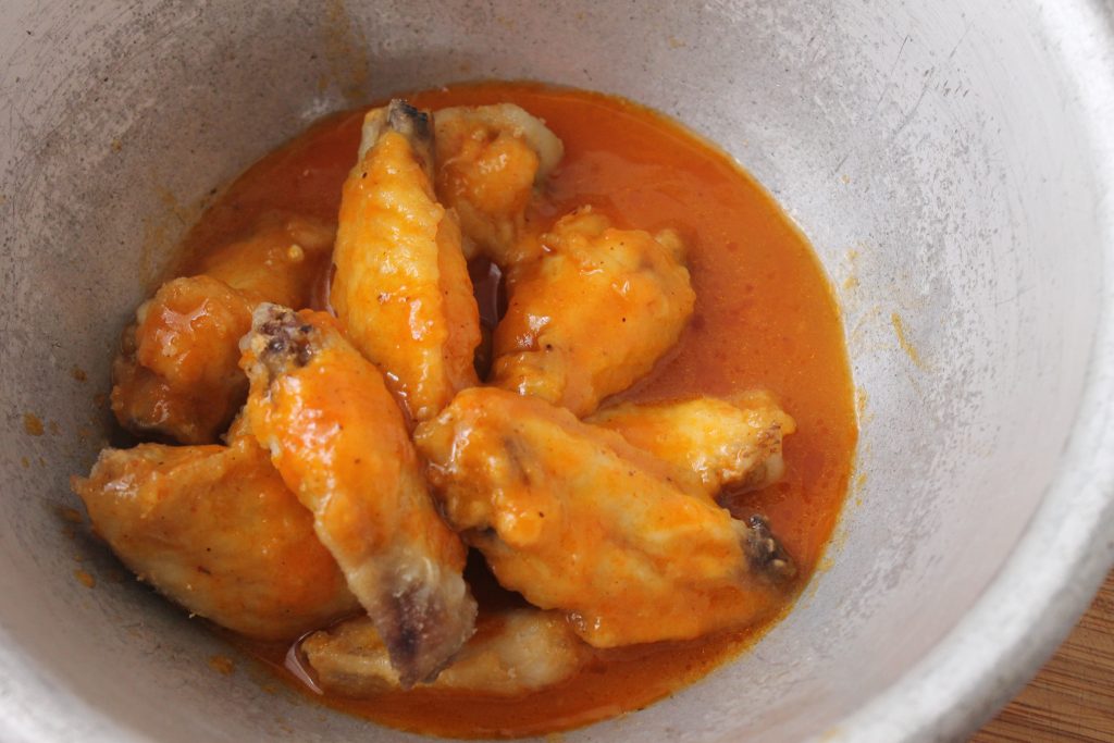 making chicken wings