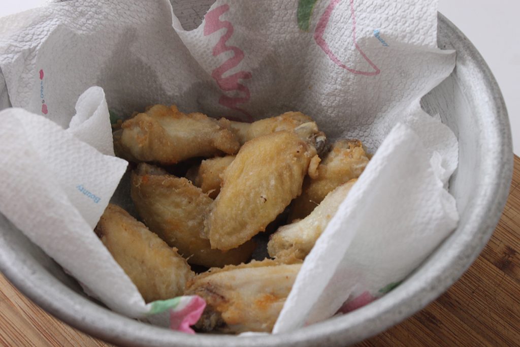 making homemade wings