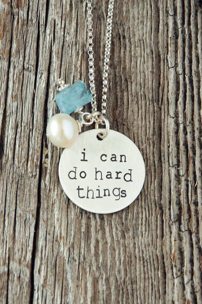 I can do hard things necklace