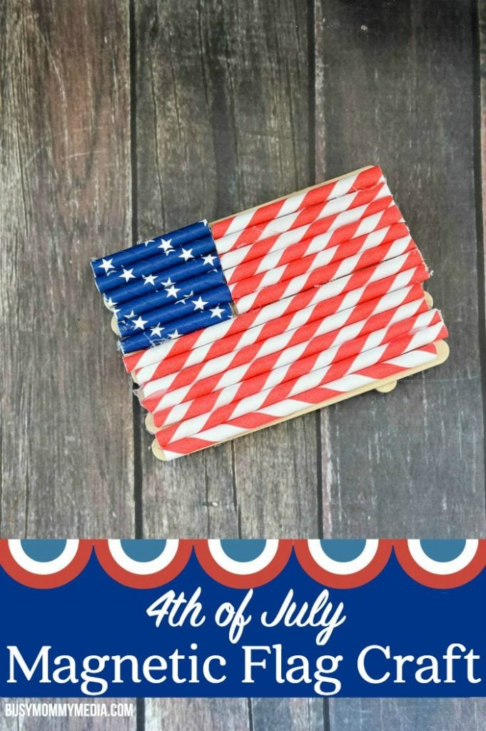 4th of July Magnetic Flag Craft | This is the perfect kids craft for the 4th of July!