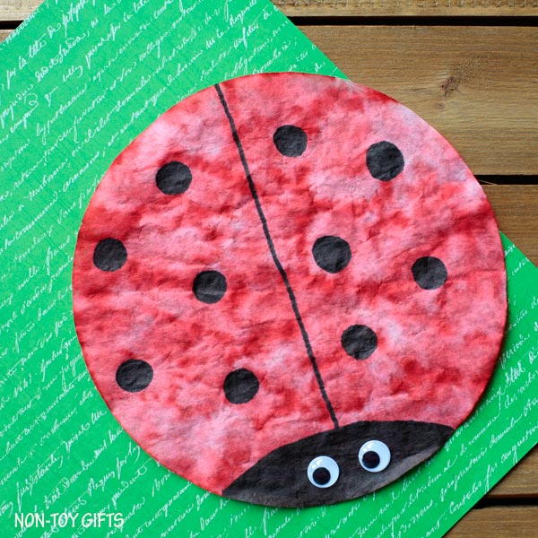 Coffee Filter Ladybug craft