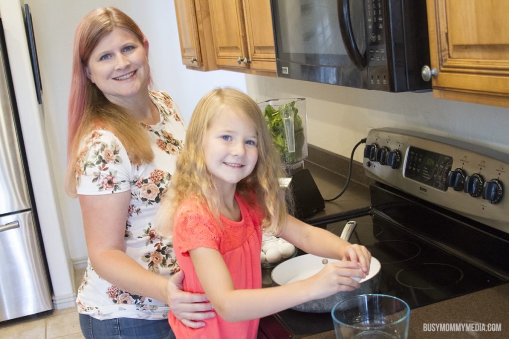 Kids cooking healthy food