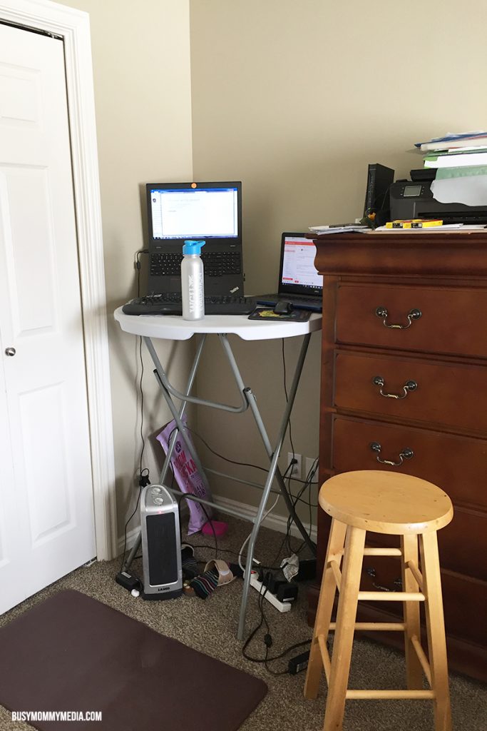 Work at home mom work space