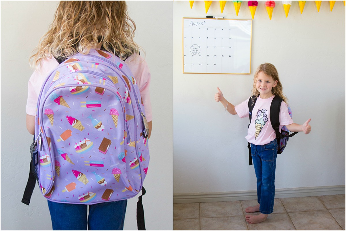 Ice cream backpack for kindergartners