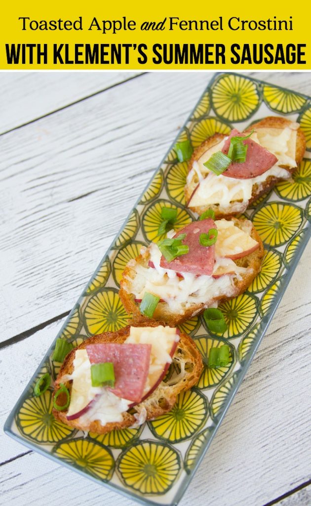 Toasted Apple and Fennel Crostini with Klement’s Summer Sausage