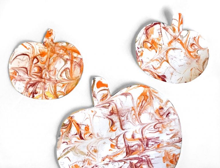 Shaving Cream Marbled Pumpkins