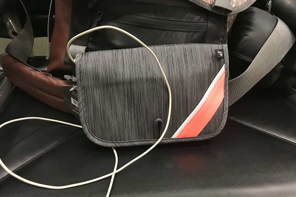 Cords organized while traveling