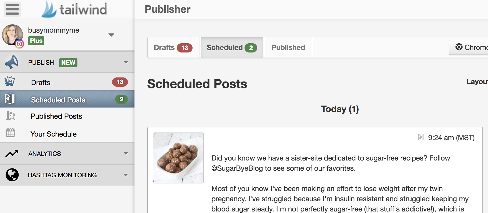 Tailwind Instagram Scheduler