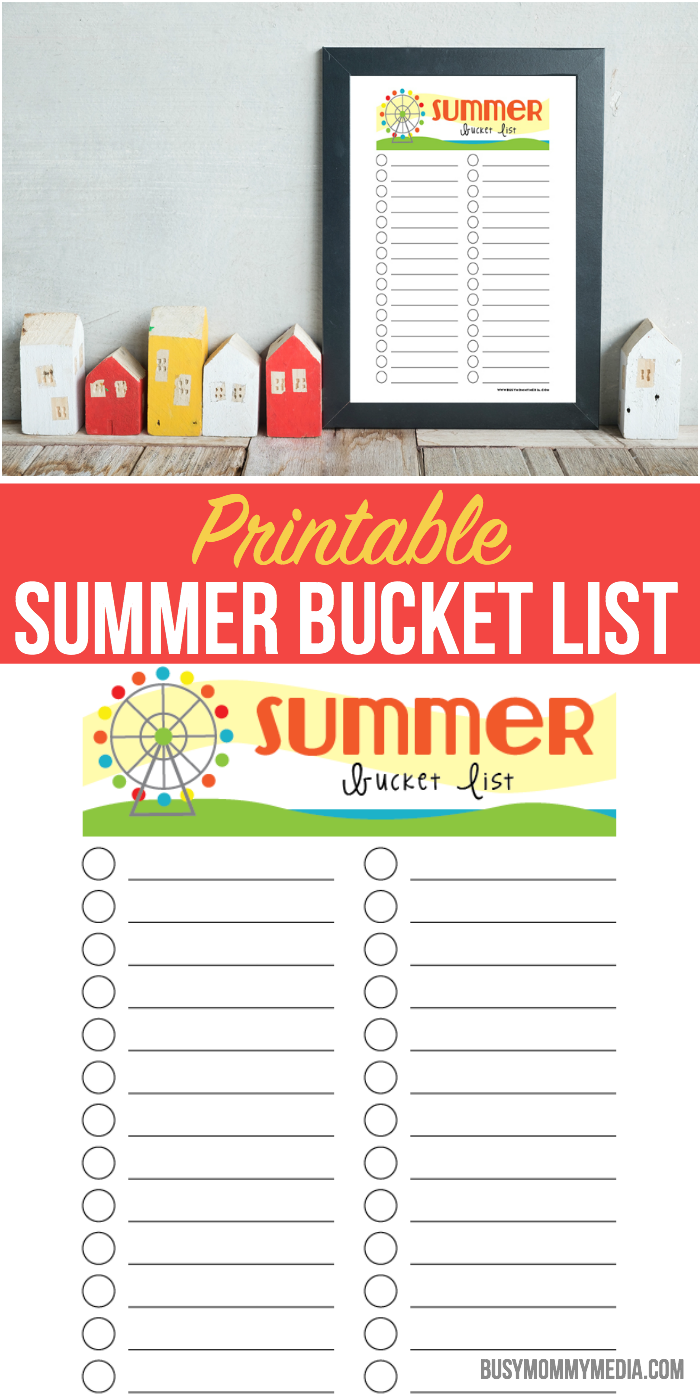 Printable Summer Bucket List