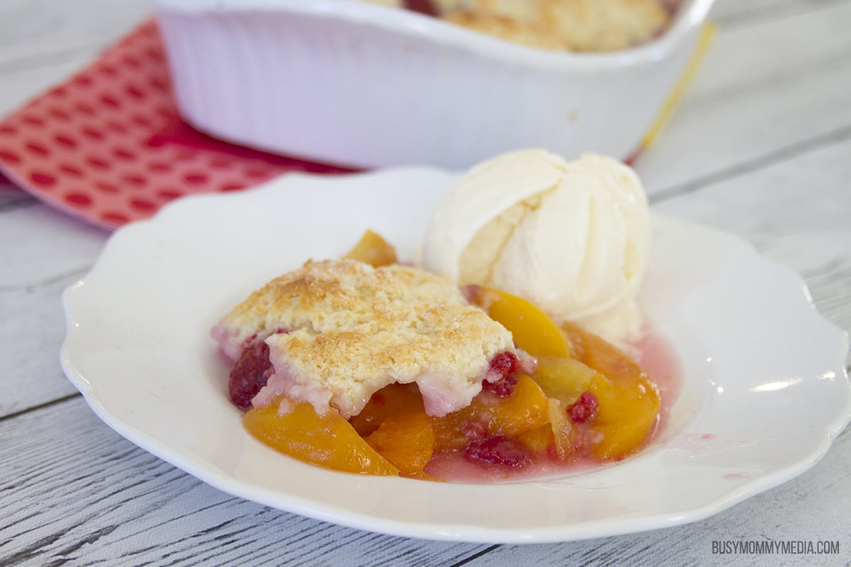 Raspberry Peach Cobbler