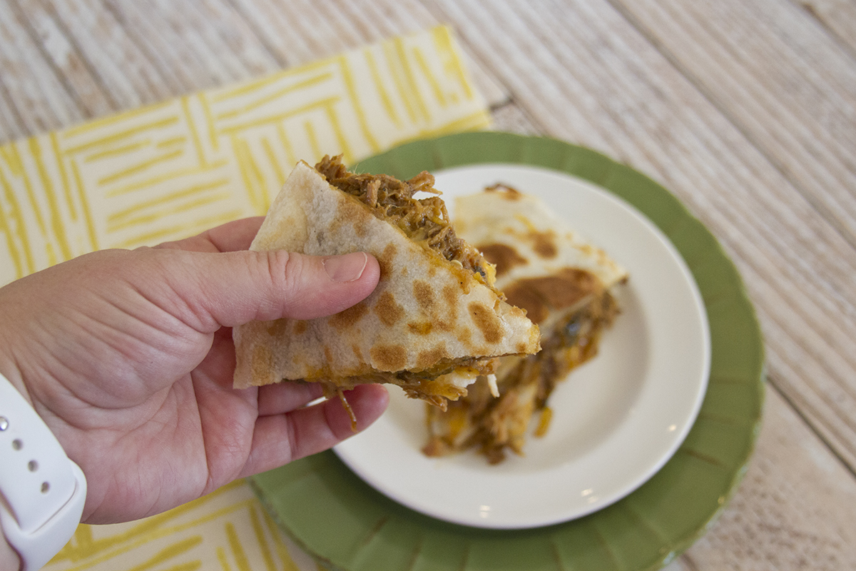 Roasted Green Chili Pork Quesadillas