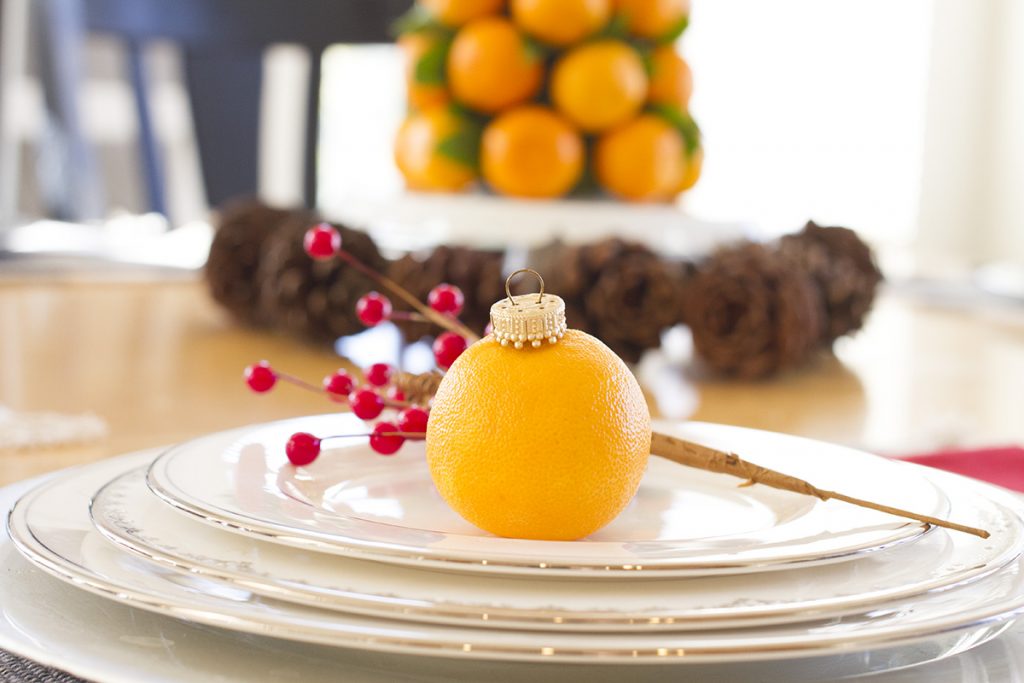 California Mandarin Holiday Tablescape