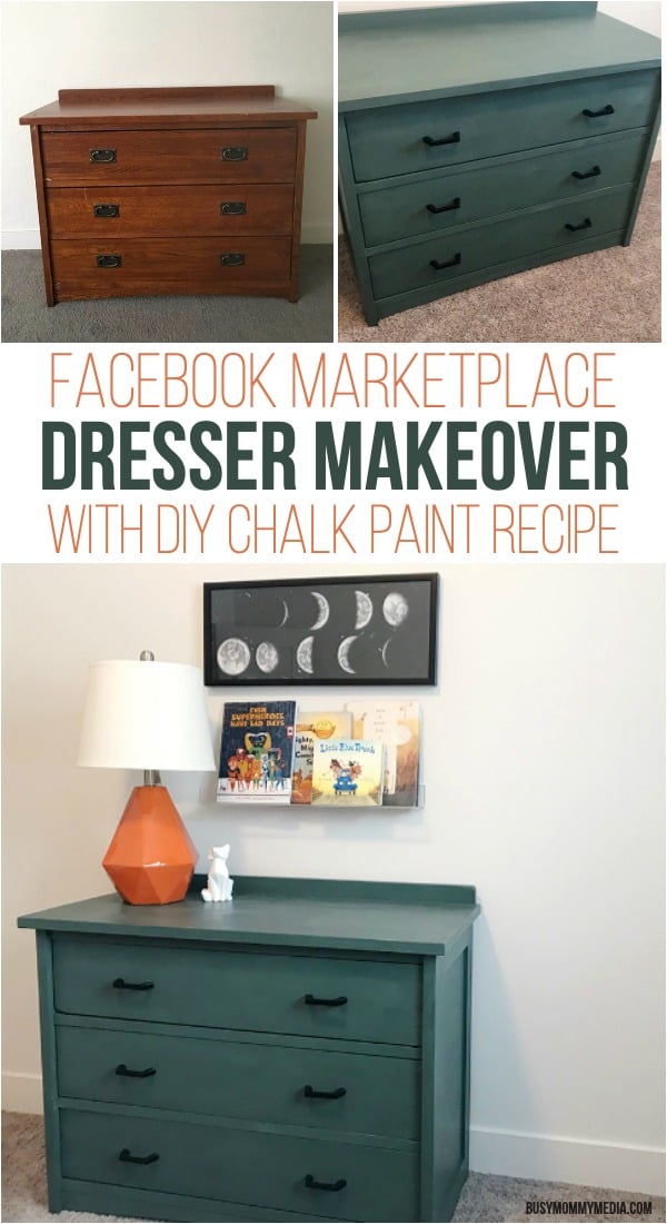 Facebook Marketplace Dresser Makeover with DIY Chalk Paint Recipe