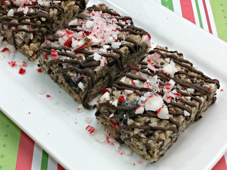 Peppermint Oreo Rice Krispie treats