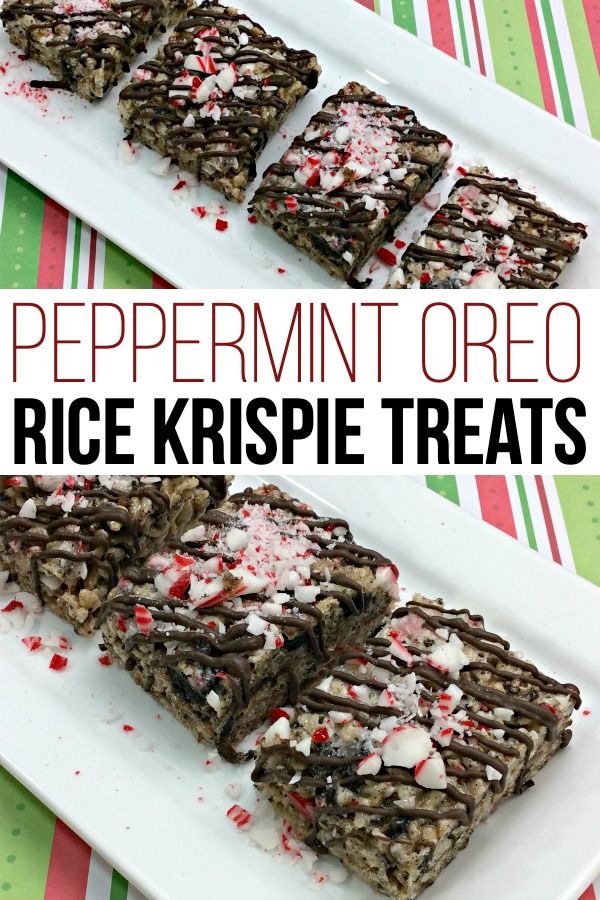 Peppermint Oreo Rice Krispie treats