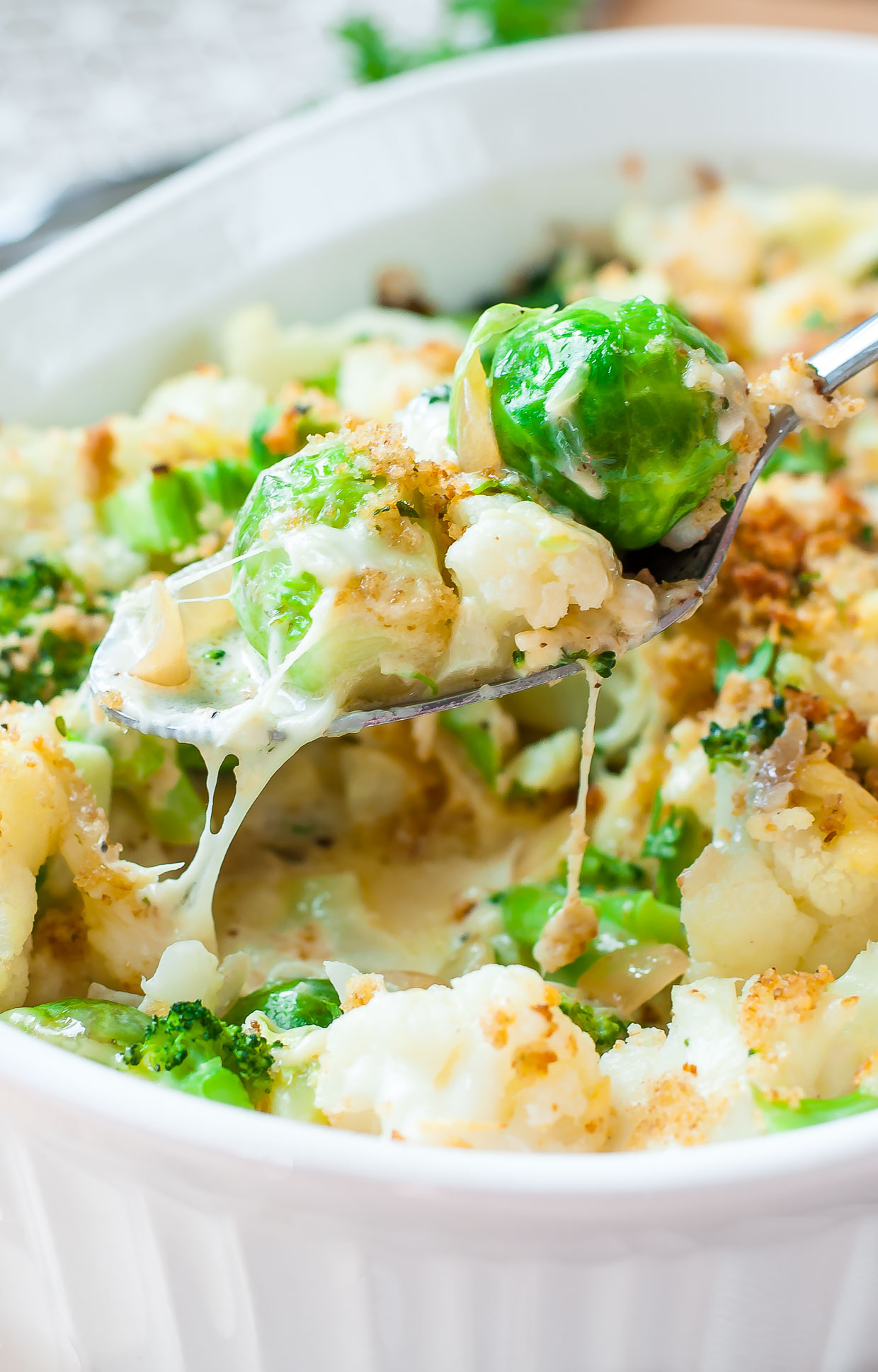 Broccoli Cauliflower Brussels Sprout Gratin