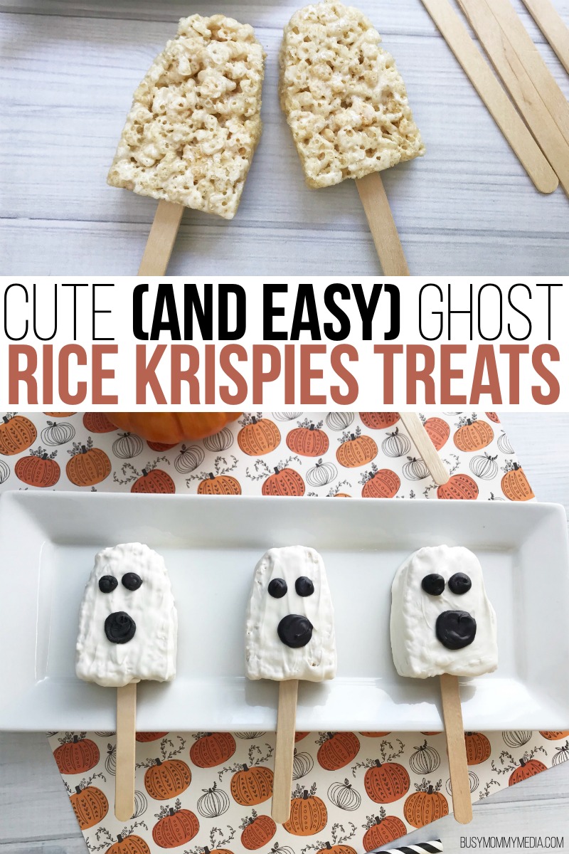 Cute (and EASY) Ghost Rice Krispie Treats