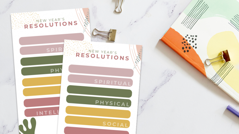 Printable New Year’s Resolutions Planner