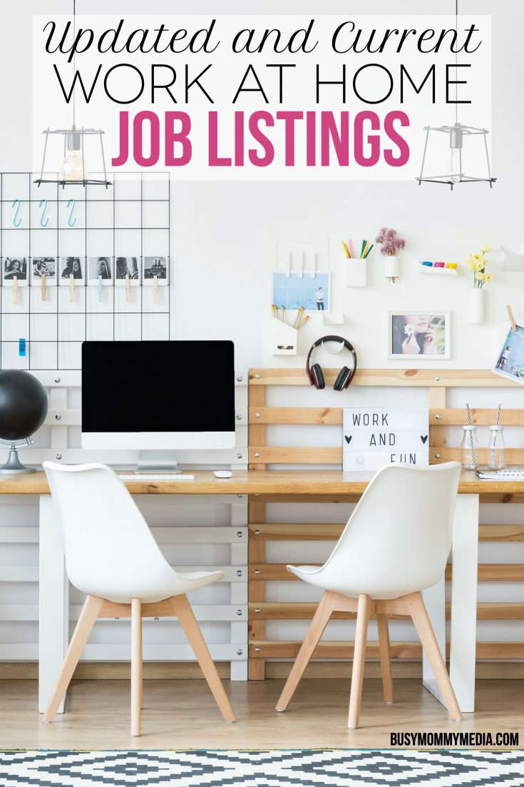 Current Work at Home Job Listings