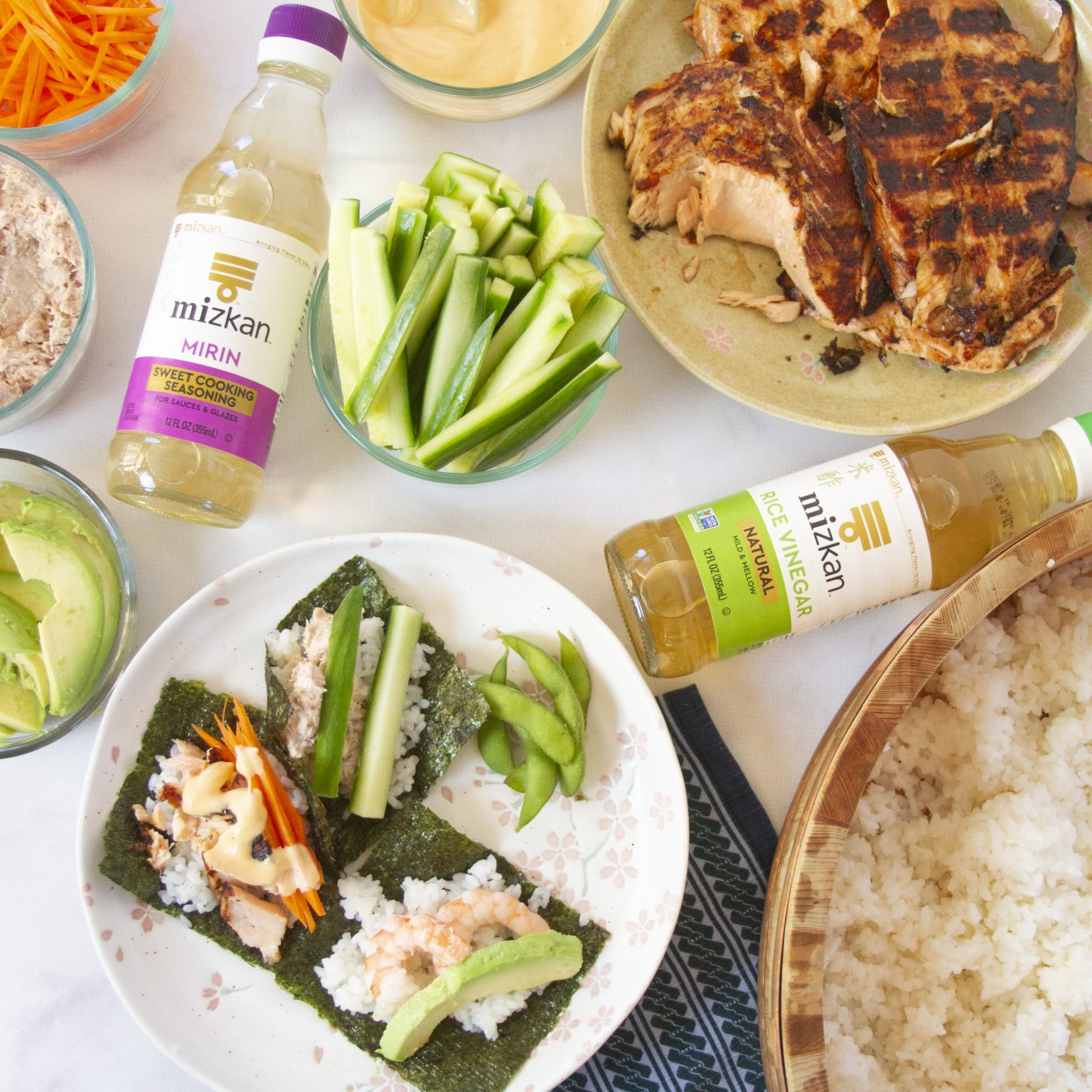 Temaki Sushi with Mirin Soy Salmon