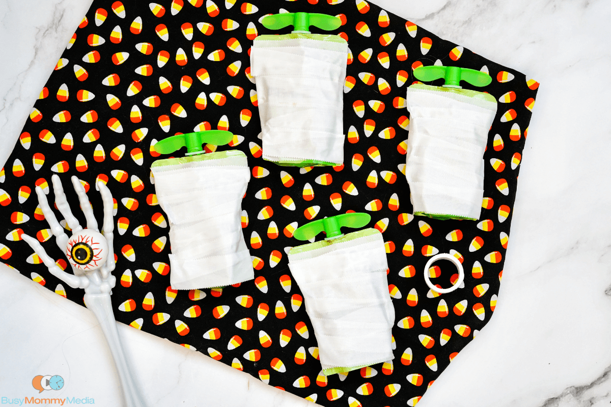 Mummy Applesauce Healthy Halloween Snacks