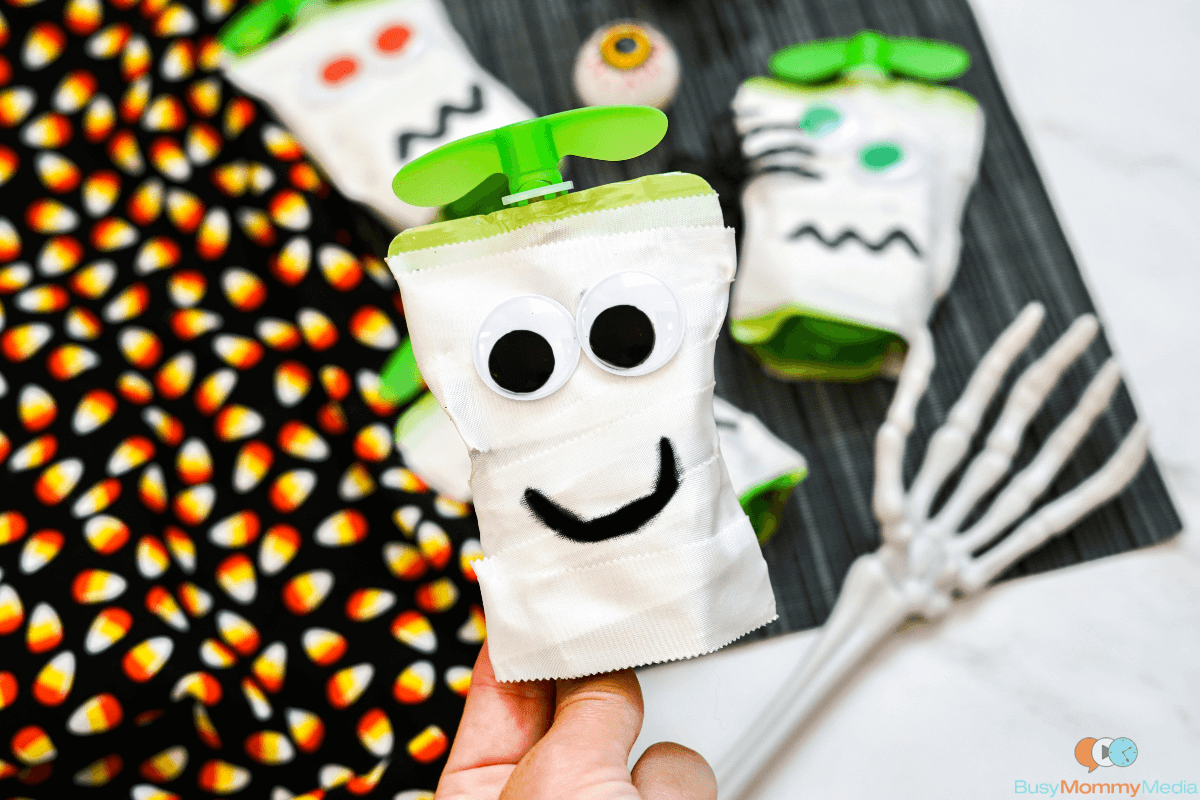 Mummy Applesauce Healthy Halloween Snacks