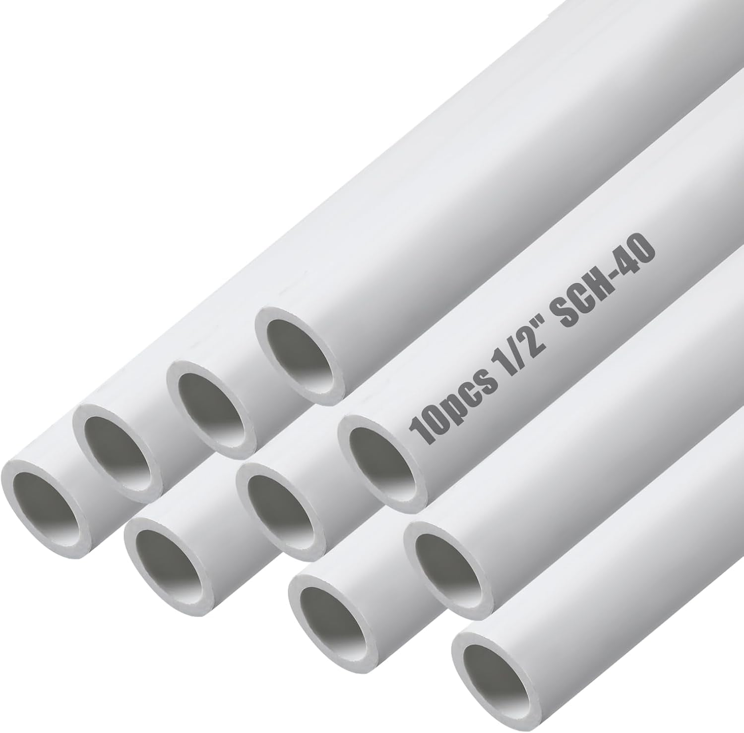 10 Pcs White PVC Pipe